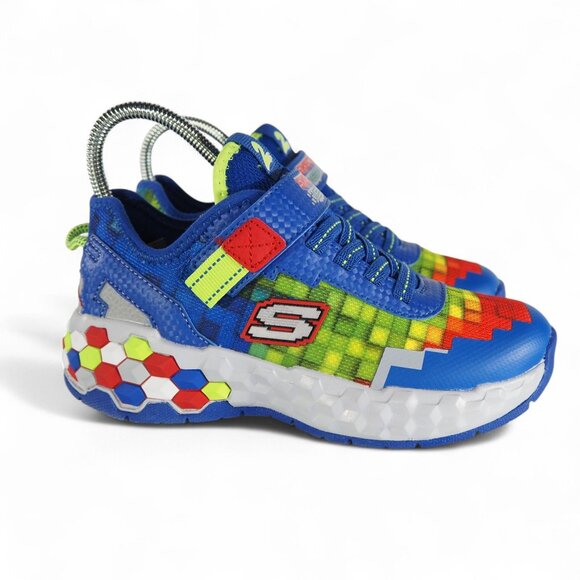 Skechers Mega Craft 2.0 Colorful Sneakers Youth 1 Blue Multicolor 402204L - Picture 4 of 11